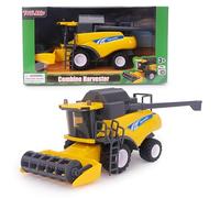 Toyland® 26cm (10”) Cosechadora de Juguete Amarilla a Escala 1:32 - Vehículo agrícola impulsado por fricción con Piezas móviles - Juego Interactivo para niños - Más de 3 años