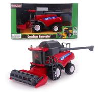 Toyland® 26cm (10”) Cosechadora de Juguete roja a Escala 1:32 - Vehículo agrícola impulsado por fricción con Piezas móviles - Juego Interactivo para niños - Más de 3 años