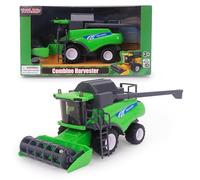 Toyland® 26cm (10”) Cosechadora de Juguete Verde a Escala 1:32 - Vehículo agrícola impulsado por fricción con Piezas móviles - Juego Interactivo para niños - Más de 3 años
