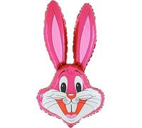 Toyland® 94 cm (37") Globo con forma de conejo disponible en 6 colores - Globos de Pascua (ROSA)
