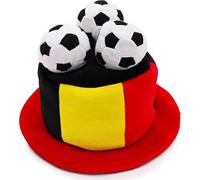 Toyland® Bélgica Sombrero de copa para aficionados al flag football con balones 3D - Ideal para fiestas de disfraces y temática Bélgica - Talla única para adultos - 10 países a elegir