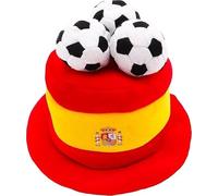Toyland® España Sombrero de copa para aficionados al flag football con balones 3D - Ideal para fiestas de disfraces y temática españolas - Talla única para adultos - 10 países a elegir