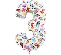Toyland® Globo de aluminio con números Bluey & Bingo de 26" - Globos de fiesta para niños - Números del 1 al 5 disponibles