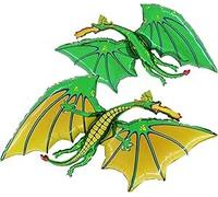 Toyland® Globo de aluminio de 90 cm (36") con forma de dragón verde - Decoración para fiestas infantiles