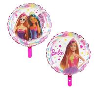 Toyland® Globo de Aluminio Redondo con Personaje de Barbie de Doble Cara de 18 Pulgadas con Lunares - Decoraciones para Fiestas Infantiles