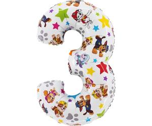 Toyland® Globo de lámina con número de la Patrulla Canina de 26 pulgadas - Globos de fiesta para niños - Número 1-6 disponible (NÚMERO 3)