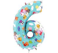 Toyland® Globo de papel de aluminio con números de Peppa Pig, George & Friends de 26 pulgadas, globos de fiesta para niños, número 1-6 disponible