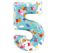 Toyland® Globo de papel de aluminio con números de Peppa Pig, George & Friends de 26 pulgadas, globos de fiesta para niños, número 1-6 disponible