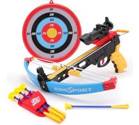 Toyland®Juego de ballestas de Juguete para Exteriores : 1 Ballesta de Juguete, 3 Flechas con Ventosa, 1 Soporte para Flechas y 1 Diana - Juguetes para Exteriores y jardín para niños