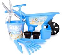 Toyland® Juego de jardinería Bluey de 10 Piezas para niños - Carretilla, regadera, macetas, Herramientas y más - Juego de Juguetes para jardín al Aire Libre - Edad 2+