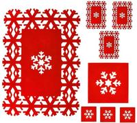 Juego de manteles Individuales de Fieltro de poliéster, 8 Unidades, Color Rojo