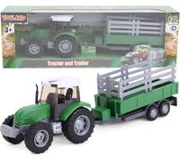 Toyland® - Juego de Tractor y camión Cisterna/Remolque de 22,5 cm - Acción de Rueda Libre - Juguetes de Granja para niños (Remolque Verde)