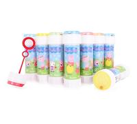 Toyland® Pack de 12 Burbujas Peppa Pig con varitas, solución de 60 ml y Tapa de Laberinto Original - Juguetes para Fiestas y Dinero de Bolsillo