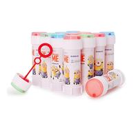 Toyland® Pack de 12 Minion Botes de Burbujas con Varitas, Solución de 60ml y Tapa de Laberinto Novedosa - Juguetes para bolsitas de Fiesta y Dinero de Bolsillo
