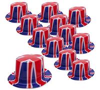 Toyland® Pack de 12 - Sombreros de copa Union Jack de plástico - Talla única