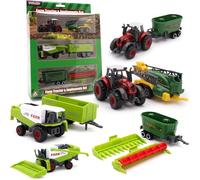 Toyland® Pack de 6 Tractores agrícolas y Herramientas de Metal Fundido a presión - Aprox. 5 cm - 4 diseños Variados - 1 elegido al Azar