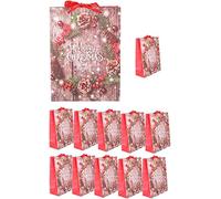 Toyland® Paquete de 12 - Bolsa de y Año Nuevo de 32 cm - Diseño tradicional con acabado brillante - Tamaño mediano 32 cm x 26 cm (13 "x 8")