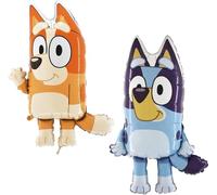 Toyland® Paquete de 2 - Globos de papel de aluminio azul de 32 pulgadas - 1 x Bluey y 1 x Globos de papel de aluminio con forma de personaje de bingo