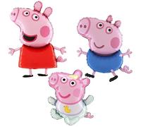 Toyland® Paquete de 3-95cm (37") Globo gigante de aluminio con los personajes Peppa, George y Evie Pig - Children's Party Decorations