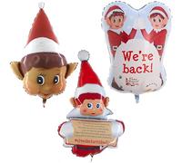 Toyland® Paquete de 3 Globos de Aluminio Elfos Behavin Badly - Decoraciones para Fiestas navideñas - Globos navideños