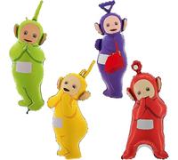 Toyland® Paquete de 4 - Globos de papel de aluminio con forma de Teletubbies de 32 pulgadas - Tinky Winky, Dipsy, Lala & Po - Decoraciones para fiestas infantiles