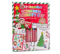 Toyland® Paquete de actividades navideñas Cocomelon: 1 libro de actividades de 36 páginas, 5 crayones y 43 pegatinas, regalos y rellenos para cajas de Nochebuena