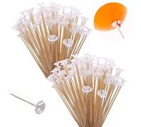 Toyland® Paquetes de Vasos y Palitos de Globos de Bambú de 200-32 cm (12,5") - Ecológicos, Reutilizables y Reciclables - Decoración para Celebraciones y Fiestas