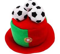 Toyland® Portugal Sombrero de copa para aficionados al flag football con balones 3D - Ideal para fiestas de disfraces y temática portugués - Talla única para adultos - 10 países a elegir