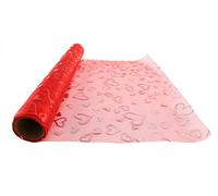 Toyland® - Rollo de organza pura (9 m x 40 cm, decoración navideña/accesorios de boda (rojo con corazones)