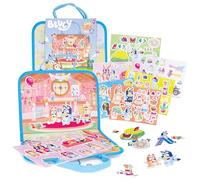 Toyland® Set de actividades de fieltro de Bluey de 96 piezas - Estuche portátil con 2 fondos - 95 personajes y accesorios - Juguetes imaginativos que no ensucian - A partir de 18 meses