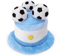 Toyland® Sombrero de copa para aficionados con diseño de la bandera de Argentina y bolas en 3D - Copa del Mundo, fiestas temáticas de Argentina - Talla única adultos- A elegir entre 10 países