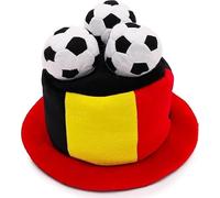Toyland® Sombrero de copa para aficionados con diseño de la bandera de Bélgica y bolas en 3D - Copa del Mundo, Eurocopa, fiestas temáticas de Bélgica - Talla única adultos - A elegir entre 10 países