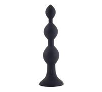 Toylie Consolador anal de silicona "Bullet", 19,5 cm, negro, lila, burdeos, consolador anal con ventosa, flexible, para hombre y mujer, juguete sexual para juegos sexuales anales y vaginales (negro)