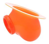 TOYLIE Funda para el pene de látex Ben naranja neón con base para adherirse a la ropa - Sleeve con anillo de pene de 3,5 cm (flexible) en el tronco y saco escrotal