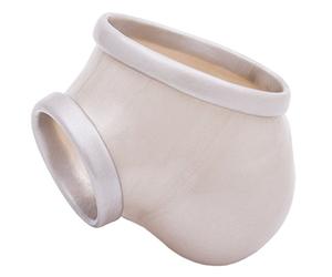 TOYLIE Funda para el pene de látex Ben plata - Sleeve con anillo de pene de 3,5 cm (flexible) en el tronco y saco escrotal
