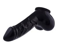 TOYLIE Funda para el pene de látex Danny Negro longitud del eje 11,5 cm - Sleeve venosa con saco escrotal y glande perfilado