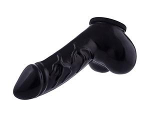 TOYLIE Funda para el pene de látex Danny Negro longitud del eje 11,5 cm - Sleeve venosa con saco escrotal y glande perfilado