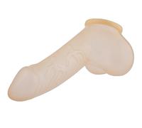 TOYLIE Funda para el pene de látex Danny semi transparente longitud del eje 11,5 cm - Sleeve venosa con saco escrotal y glande perfilado