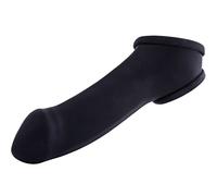 TOYLIE Funda para el pene de látex Erik Negro longitud del eje 13 cm - Sleeve con anillo testicular de 4,5 cm y glande perfilado