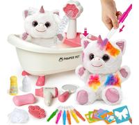 Toylink Regalo Unicornio Niñas, Peluche Unicornio con Bañera de Agua Pulverizable y Bolígrafos Lavables, Regalos Cumpleaños para Niñas, Juguetes Creativos para Niños 4 5 6 7 8 Años Navidad Cumpleaños