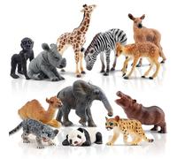 toymany 12 PCS Juego de muñecas de Animales forestales de Animales Salvajes Juego de Animales Salvajes Juguetes de la Selva zoológico de Huevos de Pascua Cubierto Regalo de cumpleaños de Navidad