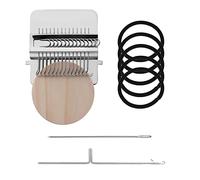 TOYMIS - 1 set de pequeño telar para tejer, telar de madera Speedweve Loom con accesorios completos, Darning Loom Machine para Bricolaje, Recoger Costura, 14 ganchos