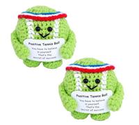 TOYMIS 2uds Positiv Tennisboll, Divertidas y Emotivas Muñecas Peluche con Tarjeta Positiva Juguetes Punto para Animar a Amantes Deporte y Decorar Fiestas Escritorio