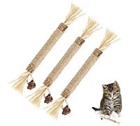 TOYMIS 3 Piezas Palitos de Silvervine Gatos Naturales, Juguetes para Gatos de Silvervine Palitos para Masticar Catnip para Gatos Juguete para Limpiar los Dientes de Gatos