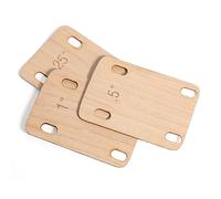 TOYMIS 3uds Cuñas de Cuello de Guitarra, Madera Resistente Cuña de Guitarra de Madera Arce Macizo Mástil de Guitarra Protección 0,25 0,5 y 1 Grado Portátil Guitar Neck Shim para Reparación de Bajos