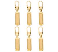 TOYMIS 6 Piezas Tirador de Cremallera Universal de Metal, Cierre de Cremallera Reemplazo Desmontable kit de Reparación de Tirador de Cremallera para Ropa Chaqueta Jeans Equipaje Monedero Bolso (Oro)