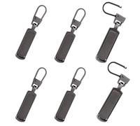 TOYMIS 6 Piezas Tirador de Cremallera Universal de Metal, Cierre de Cremallera Reemplazo Desmontable kit de Reparación de Cremallera para Ropa Chaqueta Jeans (Color de Pistola)