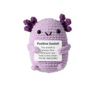TOYMIS Axolotl Positivo a Croche, Mini Juguete Axolotl a Crochet Axolotl de Ganchillo Regalos Edificantes para Decoración de Amigos Regalos de Cumpleaños del Día de Navidad(Púrpura)