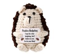TOYMIS Erizo Positivo, Erizo Ganchillo Animal Positivo Erizo Ganchillo Positivo Animal Ganchillo con Mensajes Positivos para Regalo Inspirador Decoración de Automóviles Hogar Oficina