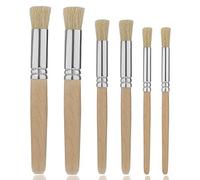 TOYMIS - Juego de 6 Pinceles de Madera, Pinceles de cerdas Naturales, para Pintura acrílica, Pintura al óleo, Acuarela, fabricación de Tarjetas, proyectos de Bricolaje artesanías (3 tamaños)